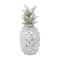 Silver Polystone Traditional Decorative Pineapple, 14" x 6" x 6"